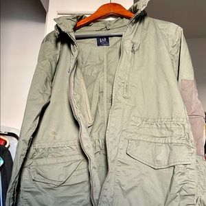 Gap Green Utility Military Army Jacket Hood